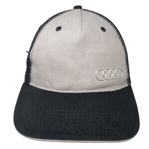 Audi Logo Slideback Baseball Hat Black One Size Adjustable Colorblock